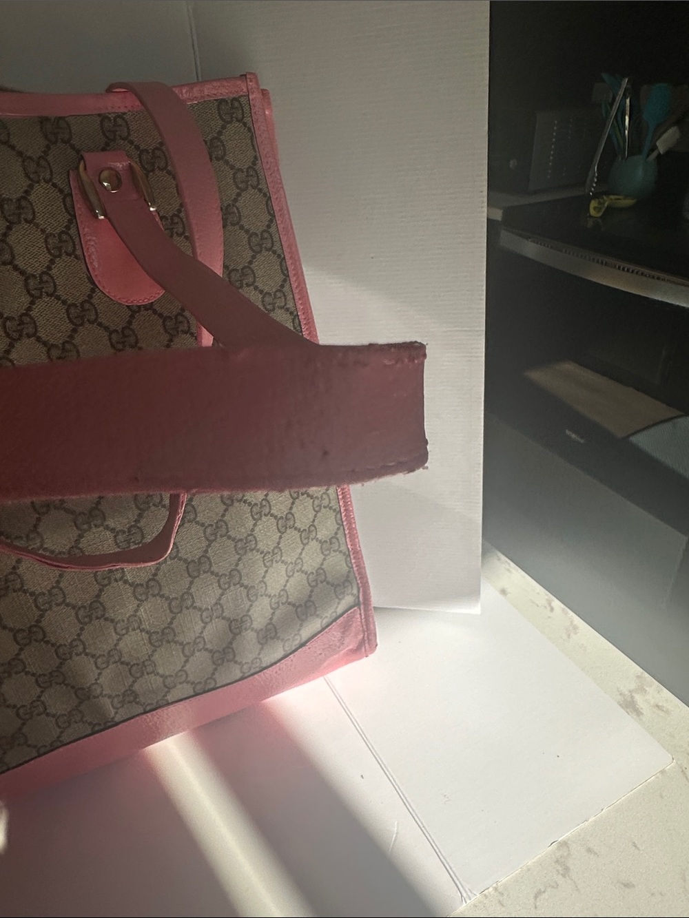 Gucci Monogram Tote Refreshed with Angelus Acrylic Leather Paint and sealer - Picture 9 of 16